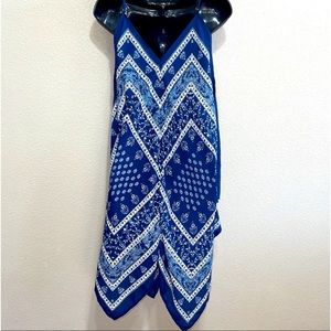 Blue & White Asymmetrical Dress